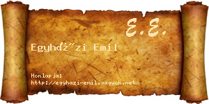 Egyházi Emil névjegykártya